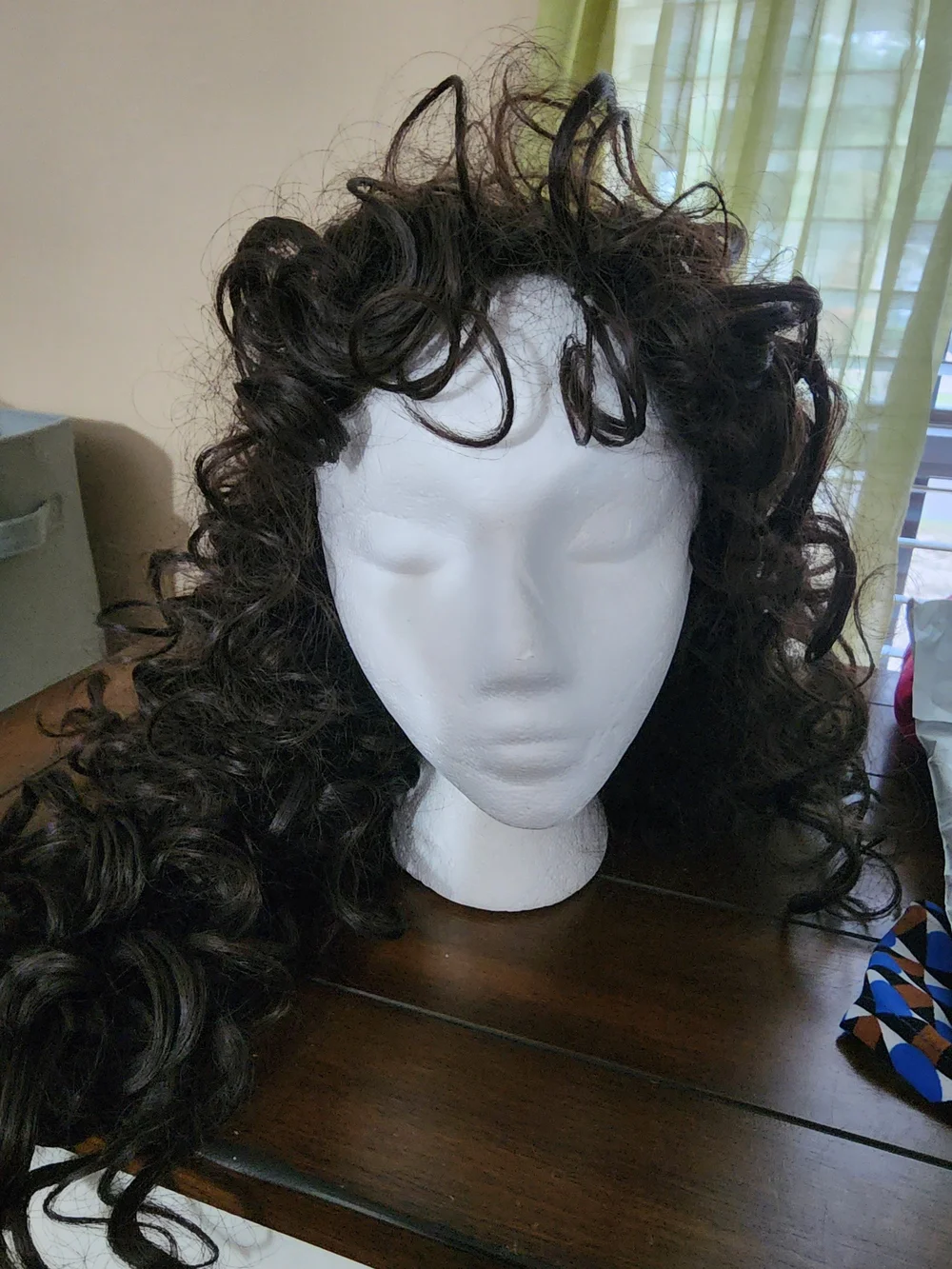 Long Dark Brown Curly Women's Wig with Natural Bounce